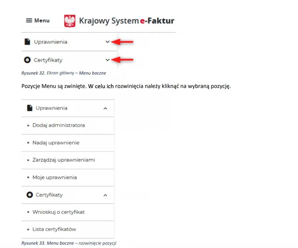 Меню з вкладкою надання повноважень